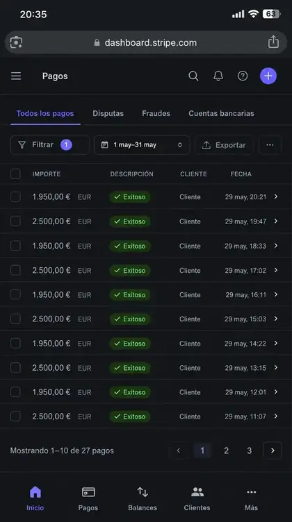 Captura de Stripe con pagos de programas high-ticket